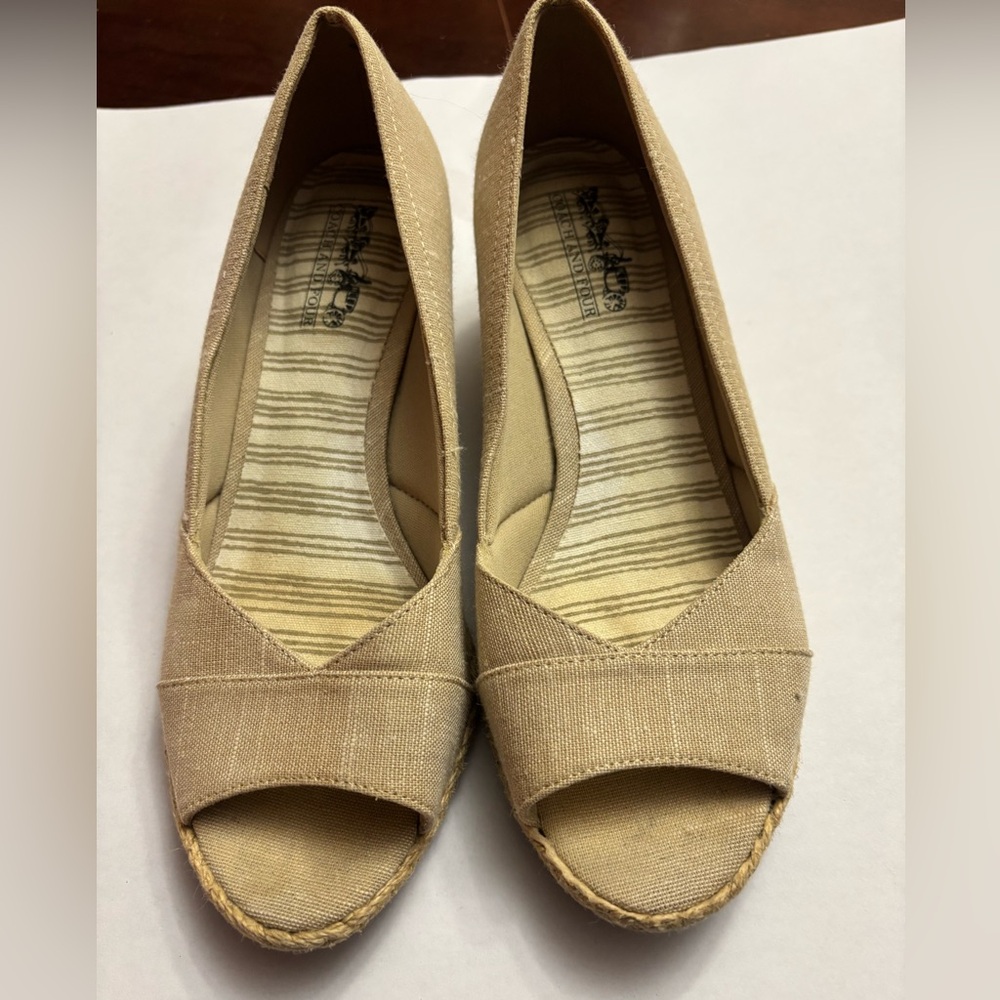 Coach Tan Platform Peep-Toe Shoes